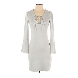 🆕JCL Faux Suede Lace Up Gray Dress
